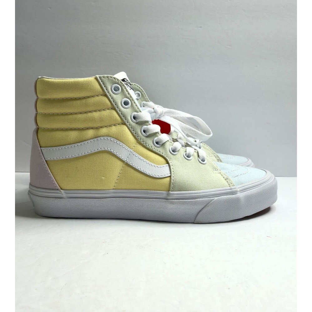 Vans Sk8-Hi Size 8.5 Pastel Block Canvas & Leather Women's Shoe Hightop Sneaker
